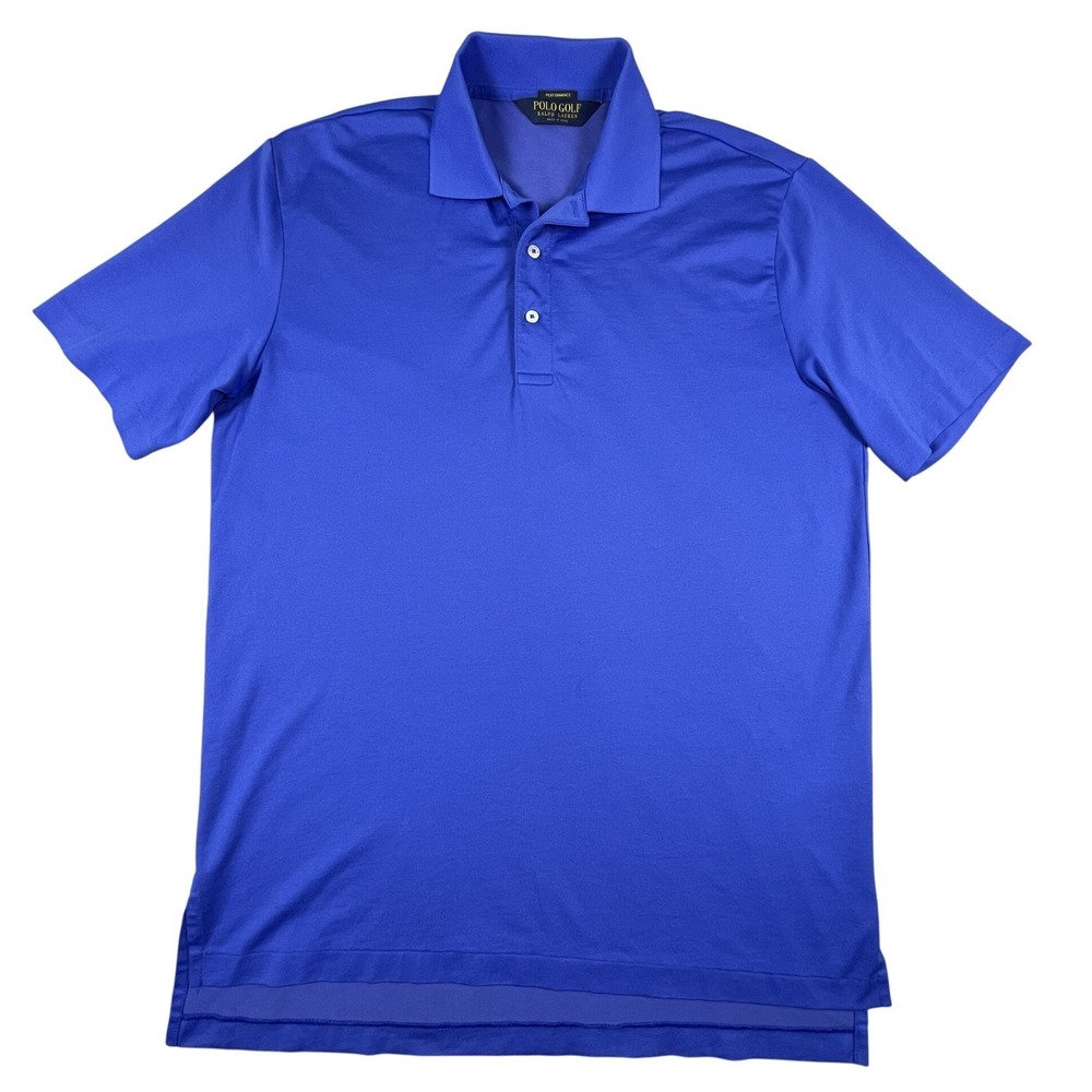 Polo Golf Ralph Lauren Polo Mens M Blue Performance Short Slv Pima Blend Shirt